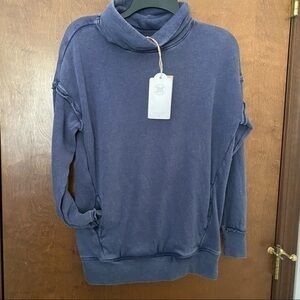True Craft Distressed Cowel Neck Sweatshirt NWT XS